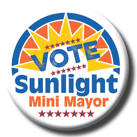 Sunlight Mini Mayor campaign button