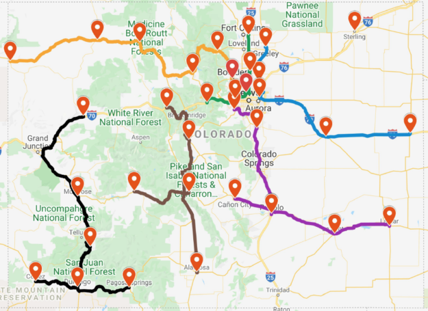 Colorado EV Travel Itinerary