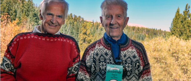 Trygve Berge and Sigurd Rockne celebrate 60 Years of Skiing at Breckenridge Ski Resort
